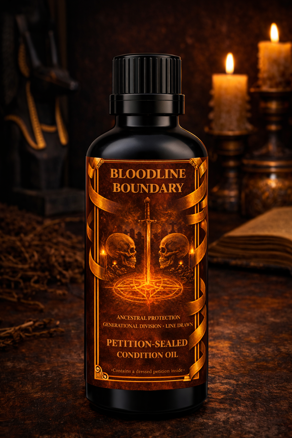 Bloodline Boundary Oil | Ancestral Protection • Generational Division • Line Drawn | Petition-Sealed Rootwork Oil