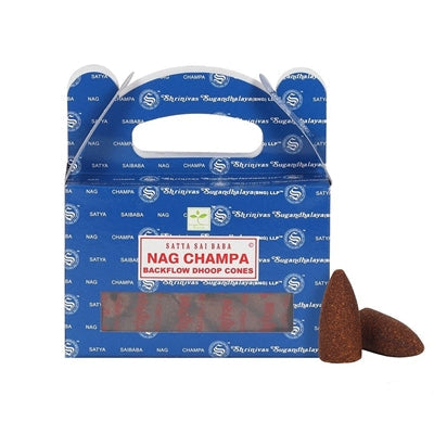 [Backflow] Satya Nag Champa Backflow Dhoop Cones (Box of 6 Packs)