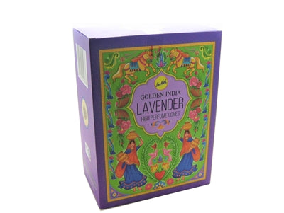 Sree Vani - Golden India Lavender High Perfume Cones (10 cones in 12 packets)
