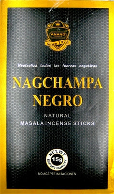 Anand - Black Nagchampa Incense Sticks (15 grams x 12 packs)