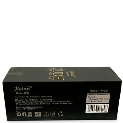 Balaji - OUDH, Luxury Incense Sticks (15 sticks x 12 packets)