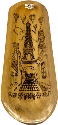 Wooden Handmade Incense Holder Boat Shape, Single - Eiffel Tower