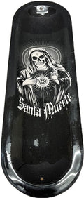 Wooden Handmade Incense Holder Boat Shape, Single - Santa Muerte Black