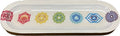 Wooden Handmade Incense Holder Boat Shape, Single - 7 Chakra Symbols Model 2
