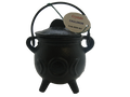 Crystalo - Triple Moon Cast Iron Cauldron with Lid - BSW-86T