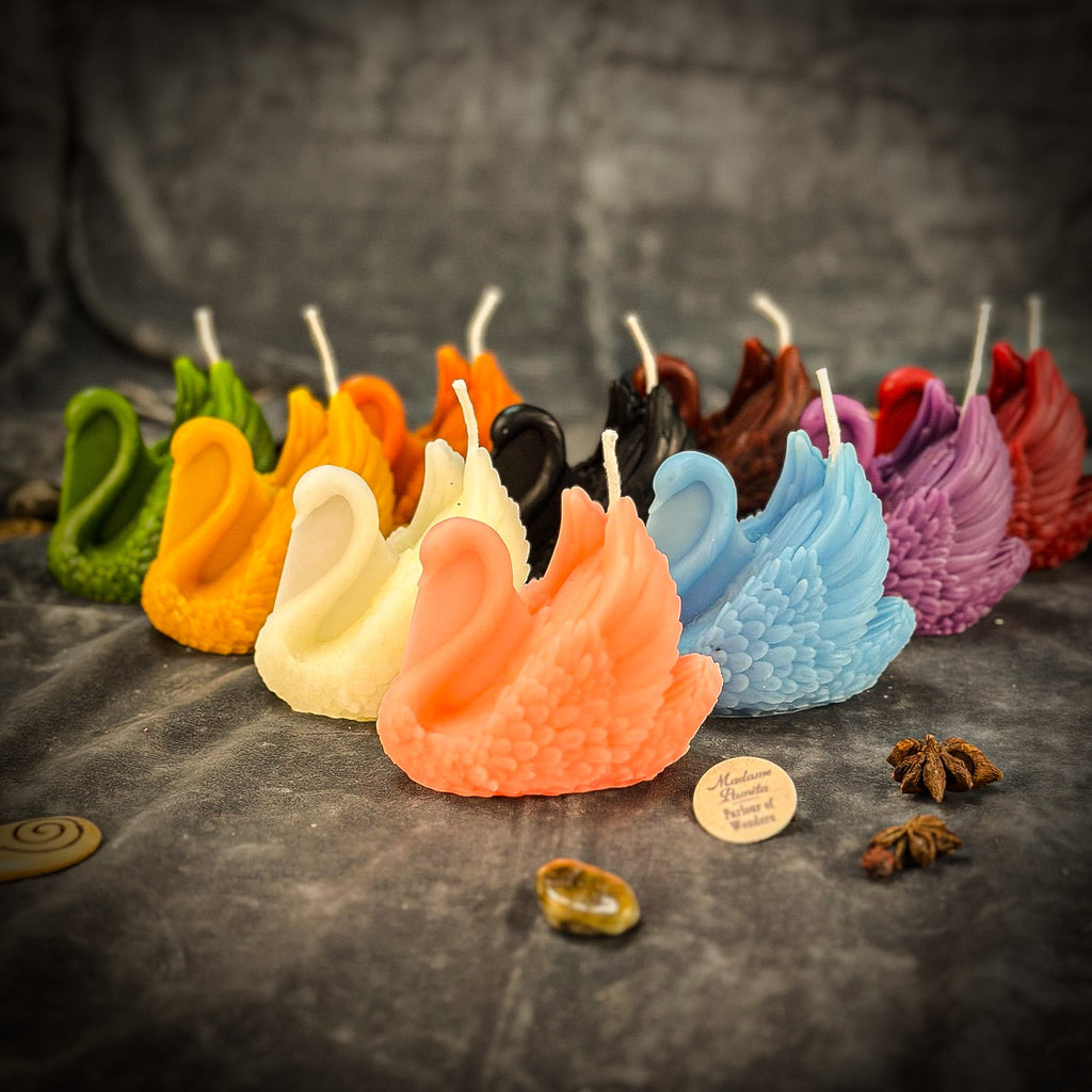 Beeswax Elegant Swan Spell Candle - Grace, Beauty & Lasting Love