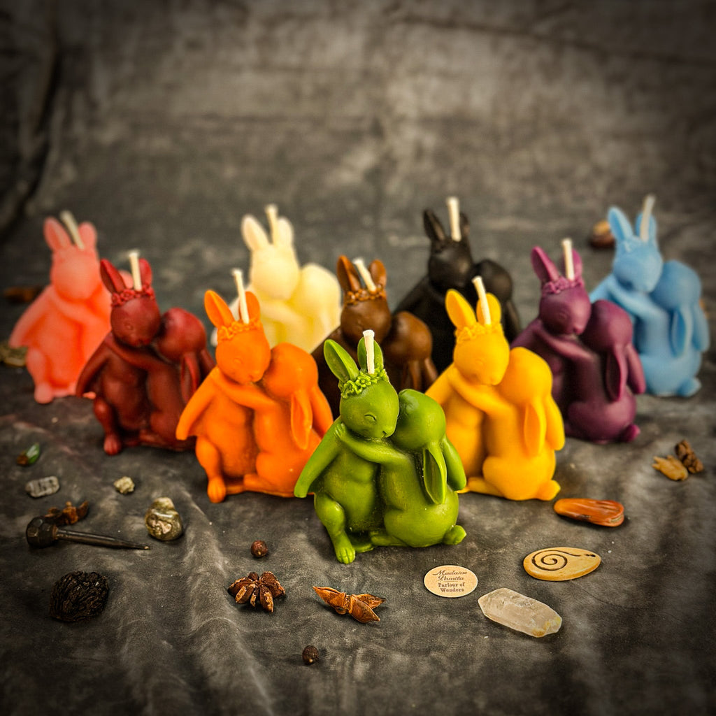 Beeswax Rabbit Rabbit Spell Candle - Good Luck & New Beginnings