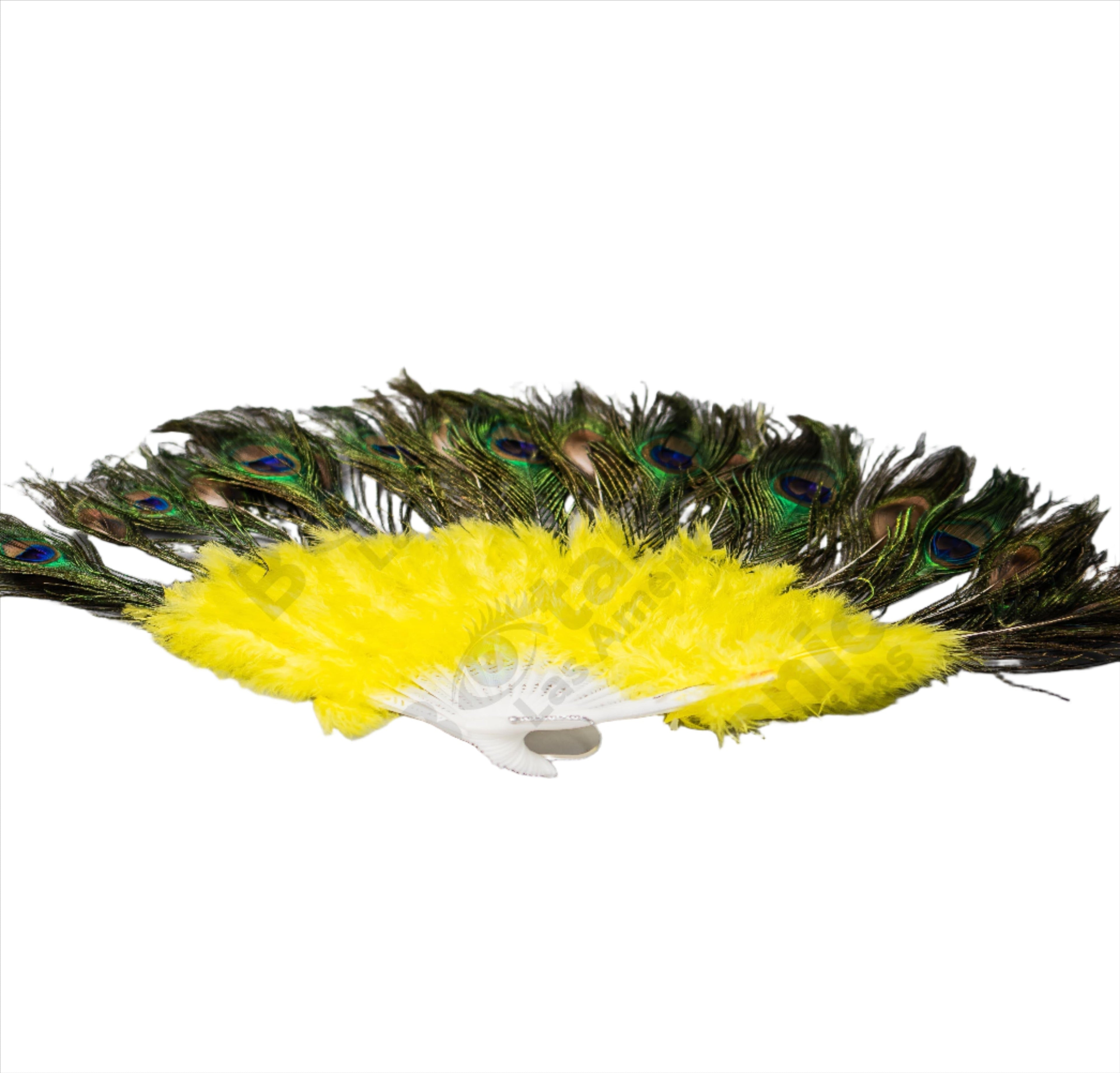 ABANICO DE PLUMAS AMARILLO / YELLOW FEATHERS FAN