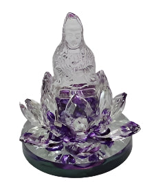 Crystal Kwan Yin on Lotus - Select Color