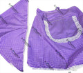 DELANTAL Y QUILLA DE COLOR MORADO Y BLANCA
