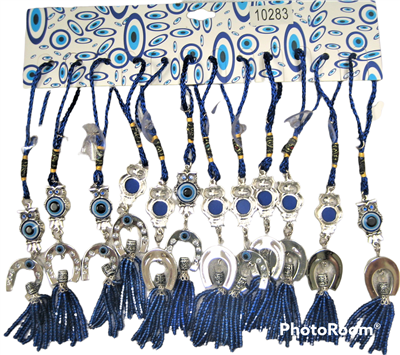 Evil Eye Owl with horseshoe Pendant/Charm 8" Model EE10296 (12)