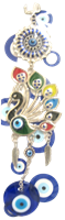 Evil Eye - Peacock with Evil Eye ornament /Charm 10"