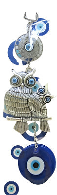 Charm Evil Eye - Two Owls w/ Evil Eye/Charm 8.5"