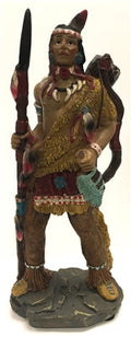 Native American Indian with Feather Headband, Lance/Spear, Knife, Bow, and Quiver with Arrows 8"