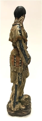 Native American Indian Woman with Leather Pouch 12"