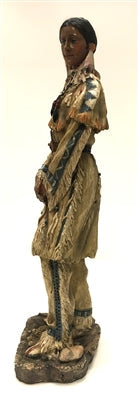 Native American Indian Woman with Leather Pouch 12"