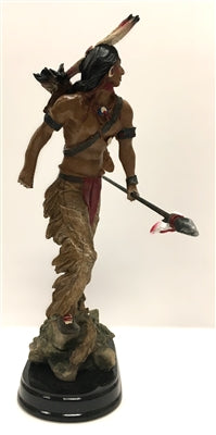 Native American Indian Warrior with Feather Headband, Lance and Quiver 10.5