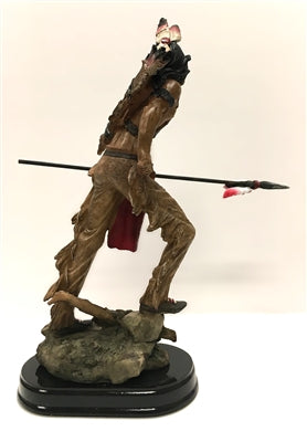 Native American Indian Warrior with Feather Headband, Lance and Quiver 10.5