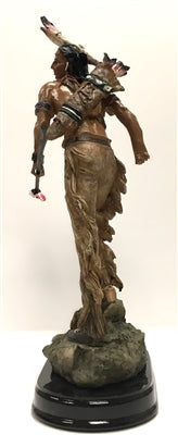 Native American Indian Warrior with Feather Headband, Lance and Quiver 10.5