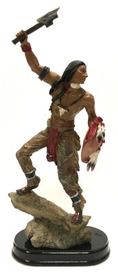 Native American Indian Warrior with Axe and Shield 10.5"
