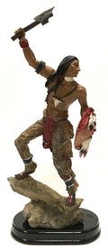 Native American Indian Warrior with Axe and Shield 10.5"
