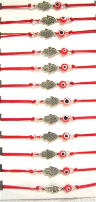 Fashion Jewelry Hamsa Evil Eye Symbol Bracelet - Pack of 12