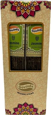 Govinda Resin Incense Sticks (12 Packs with 8 Sticks Each)- Jasmine(select fragance)