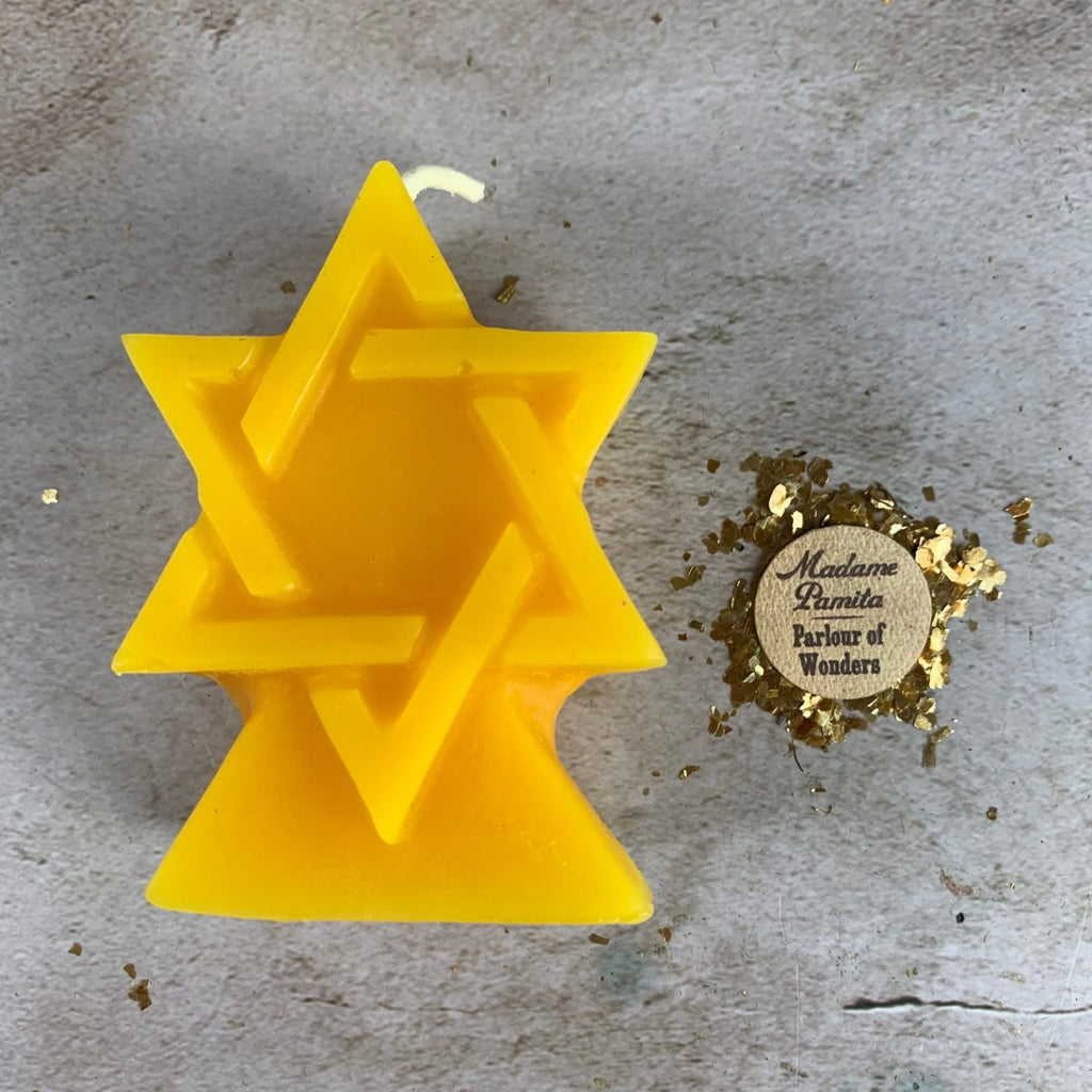 Beeswax Seal of Solomon Spell Candle - Protection & Divine Power