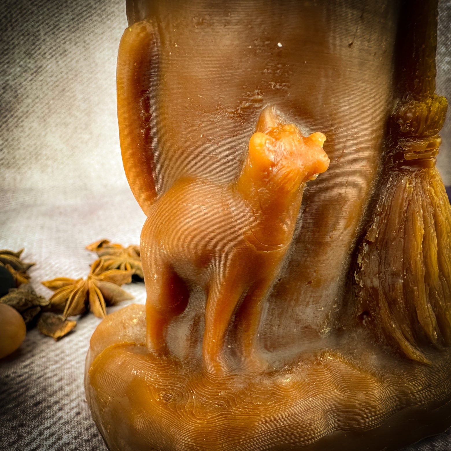 Beeswax Baba Yaga Spell Candle - Wisdom, Protection & Wild Power