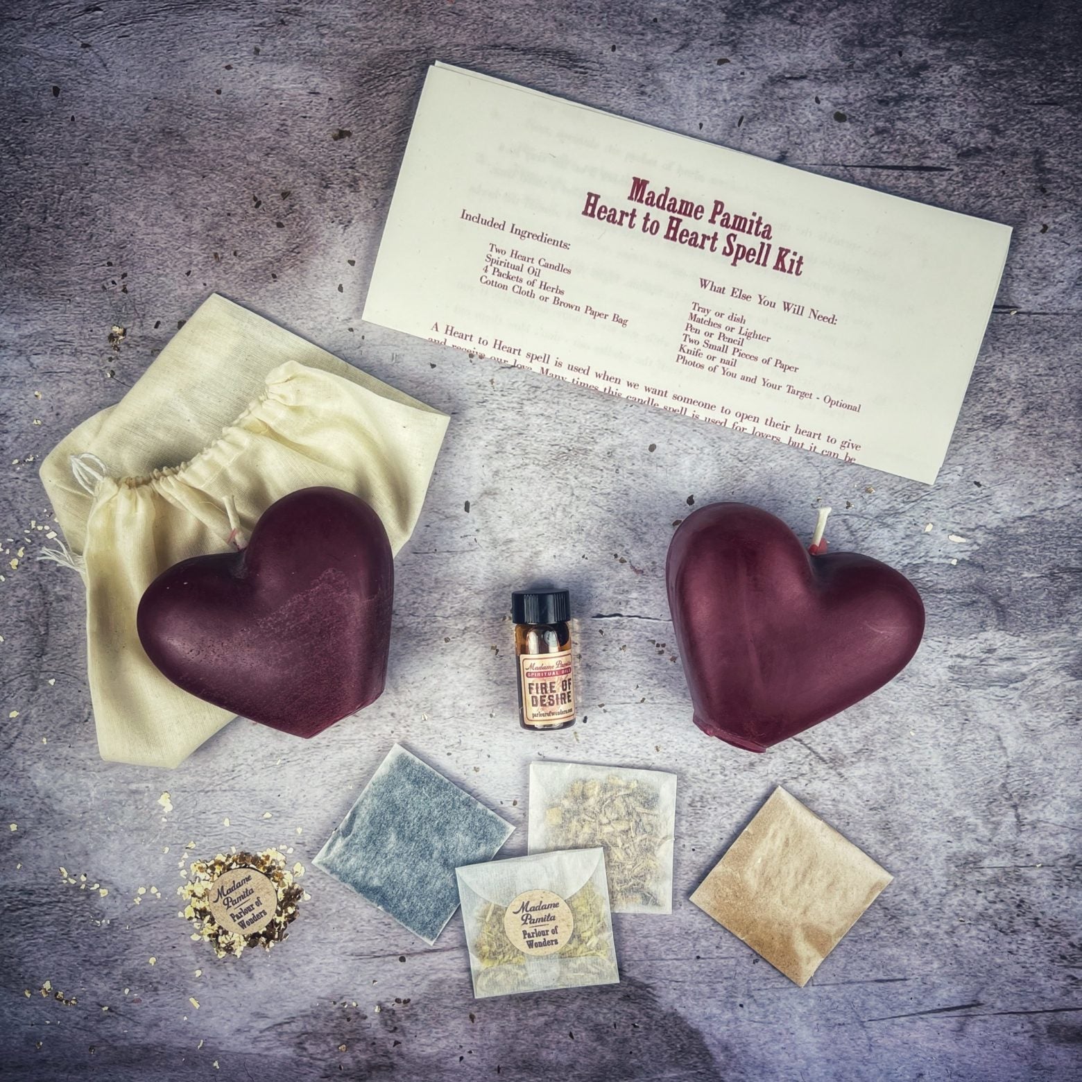 Heart to Heart Candle Spell Kit - Love Connection & Reconciliation Magic