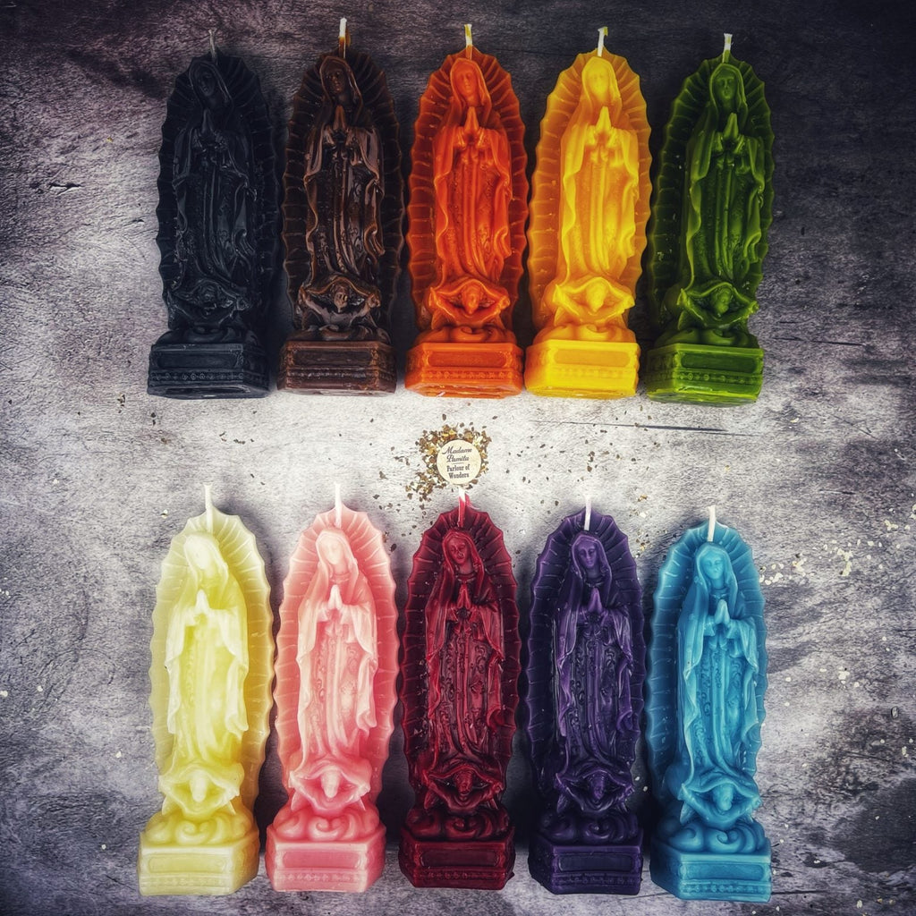 Beeswax Nuestra Señora de Guadalupe Spell Candle - Divine Mother & Miracles