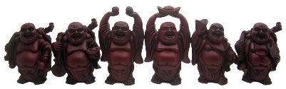 Laughing Buddha 4 Inch Statues (Set of 6 Figurine) - Choose Color