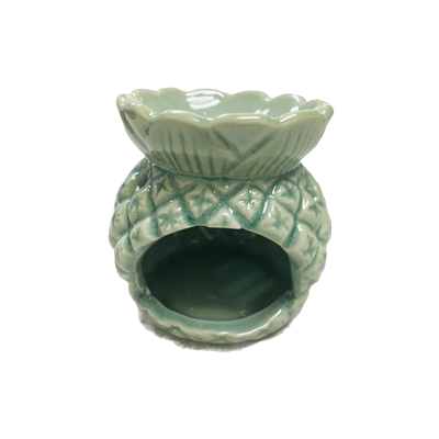 Ceramic Tea Light Oil Burner -Pineapple - Green