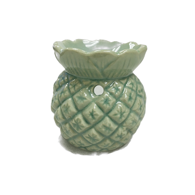 Ceramic Tea Light Oil Burner -Pineapple - Green