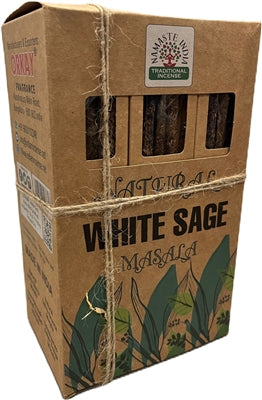 Namaste India - Natural Masala Series - WHITE SAGE - Wholesale Pack of 12(select fragance)