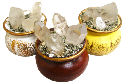 Potted Quartz with Pyrite
