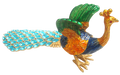 Peacock with Blue folded wings- Bejeweled Trinket Box -TRNK-5871-Blue