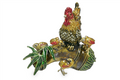 Roster With its Chick on a Branch - Bejeweled Trinket Box - TRNK-4387